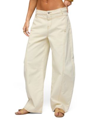 Женские джинсы Edikted Gili Contrast Stitch Low Rise Barrel