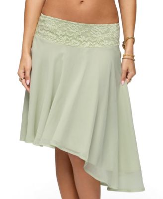 Edikted Women's Evia Lacey Asymmetric Midi Skirt