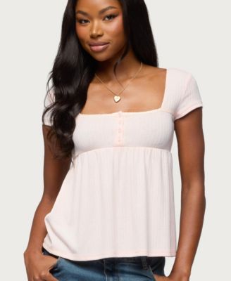 Edikted Women's Bette Pointelle Babydoll Top