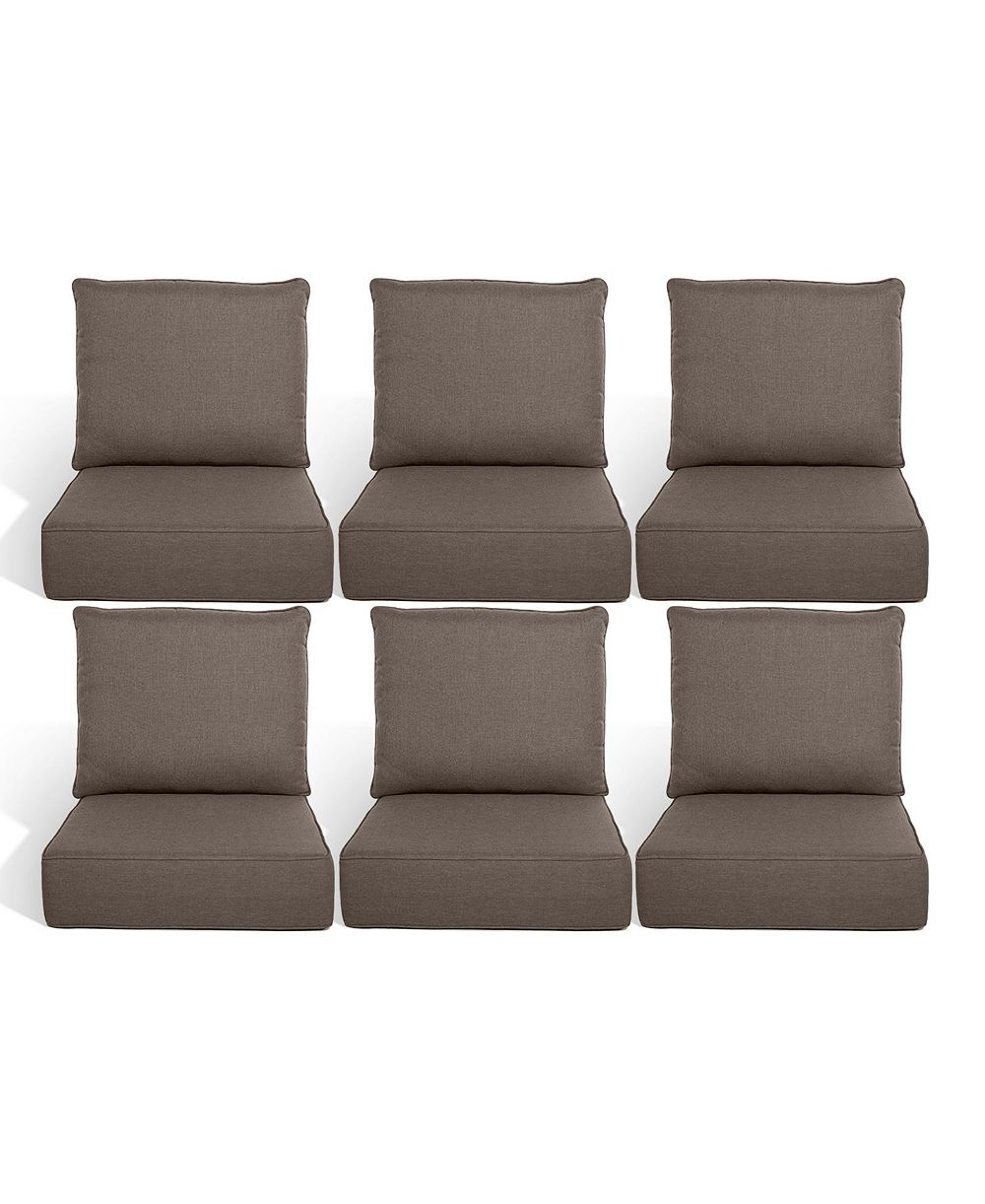 Pocassy 6 Pack Outdoor Deep Seat Cushion Set, 6-inch Thicked Waterproof Patio Furniture Cushions with Removable Cover, 8 Colors