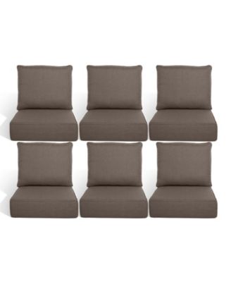 Pocassy 6 Pack Outdoor Deep Seat Cushion Set, 6-inch Thicked Waterproof Patio Furniture Cushions with Removable Cover, 8 Colors