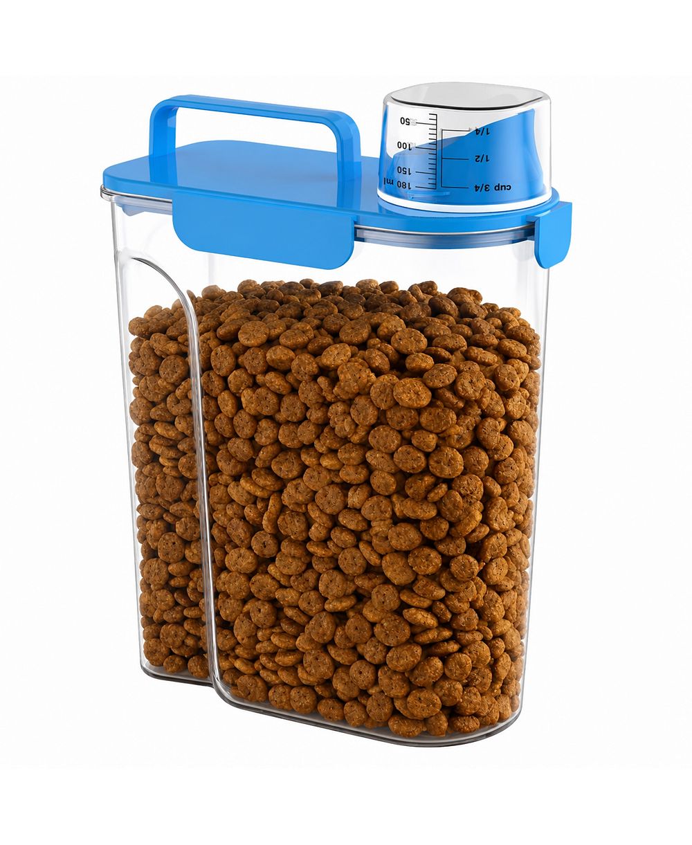 ARONKL Airtight Pet Food Storage Container with Handle and Measuring Cup for Dogs Cats Birds