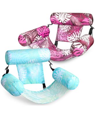 Tropical leaves-cyan, pink