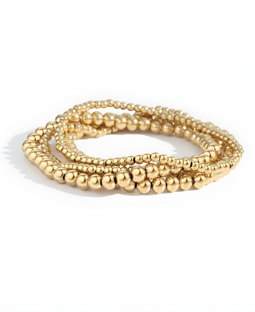 Mint & Lily Beaded Stainless Steel Bracelet Stacking Set