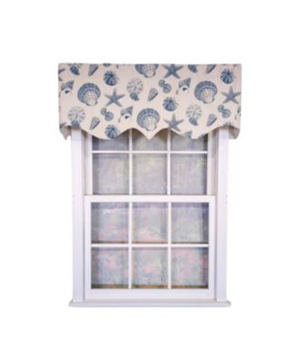 RLF Home  Cotton Seashells Regal With Lining Rod Pocket Window Valance