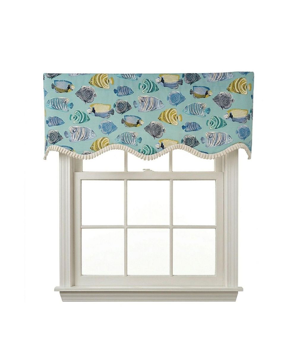 RLF Home 100percentage Cotton Fishbowl Province With  Lining Rod Pocket Window Valance
