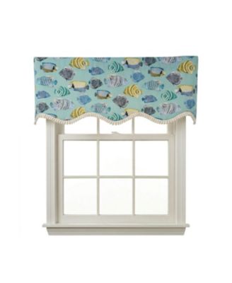 RLF Home 100percentage Cotton Fishbowl Province With  Lining Rod Pocket Window Valance
