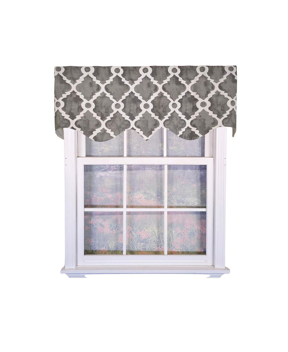RLF Home 100percentage  Cotton Lattice Regal With Ivory Lining Rod Pocket Window Valance