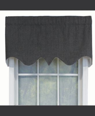 RLF Home R-Crosby Essential Solid Color Fabric Printed Regal Valance 3inch  Rod Pocket Iron Charcoal