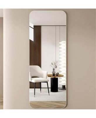 LAOTIES x Full Length Wall Mirror, Frameless Rounded Corner Mirror for Bedroom