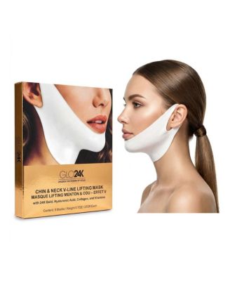 Маска для подтяжки подбородка и шеи GLO24K V-line Lifting Pack 5 шт.
