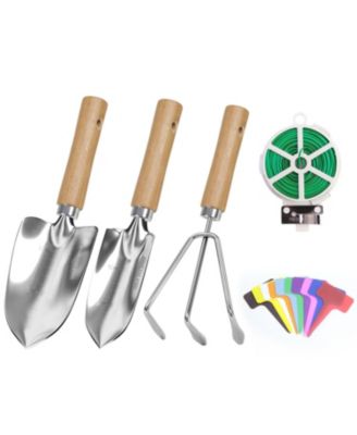 XDOVET Garden Tool Set 3Pieces  Stainless Steel Heavy Duty Trowel Transplanter Cultivator Hand Kit