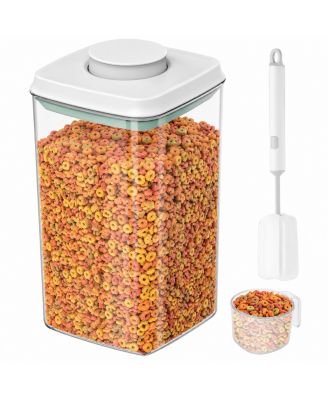 ARONKL Airtight Pet Food Storage Container Stackable Clear Bin With Scoop And Brush