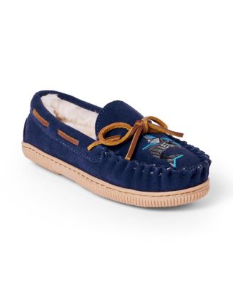 Minnetonka Kids' Suede Shark Slippers