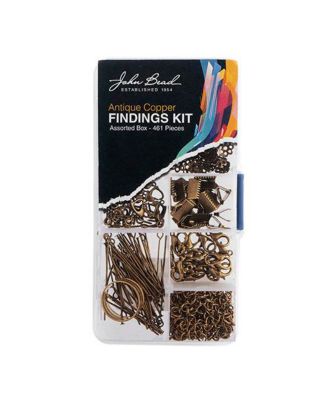 Набор фурнитуры для украшений John Bead 9-Slot Antique Brass, 461 шт