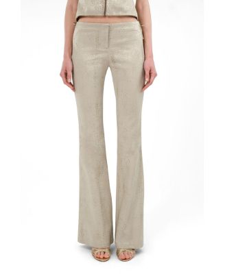 NOCTURNE Women's Snake Print Jacquard Flare Trousers