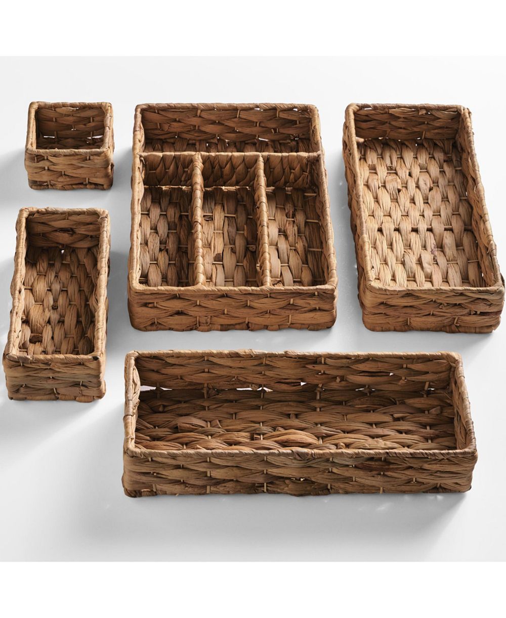 Best Choice Products 5PC Flatware Organizer Set, Woven Modular Silverware and Utensil Drawer Organizer Trays