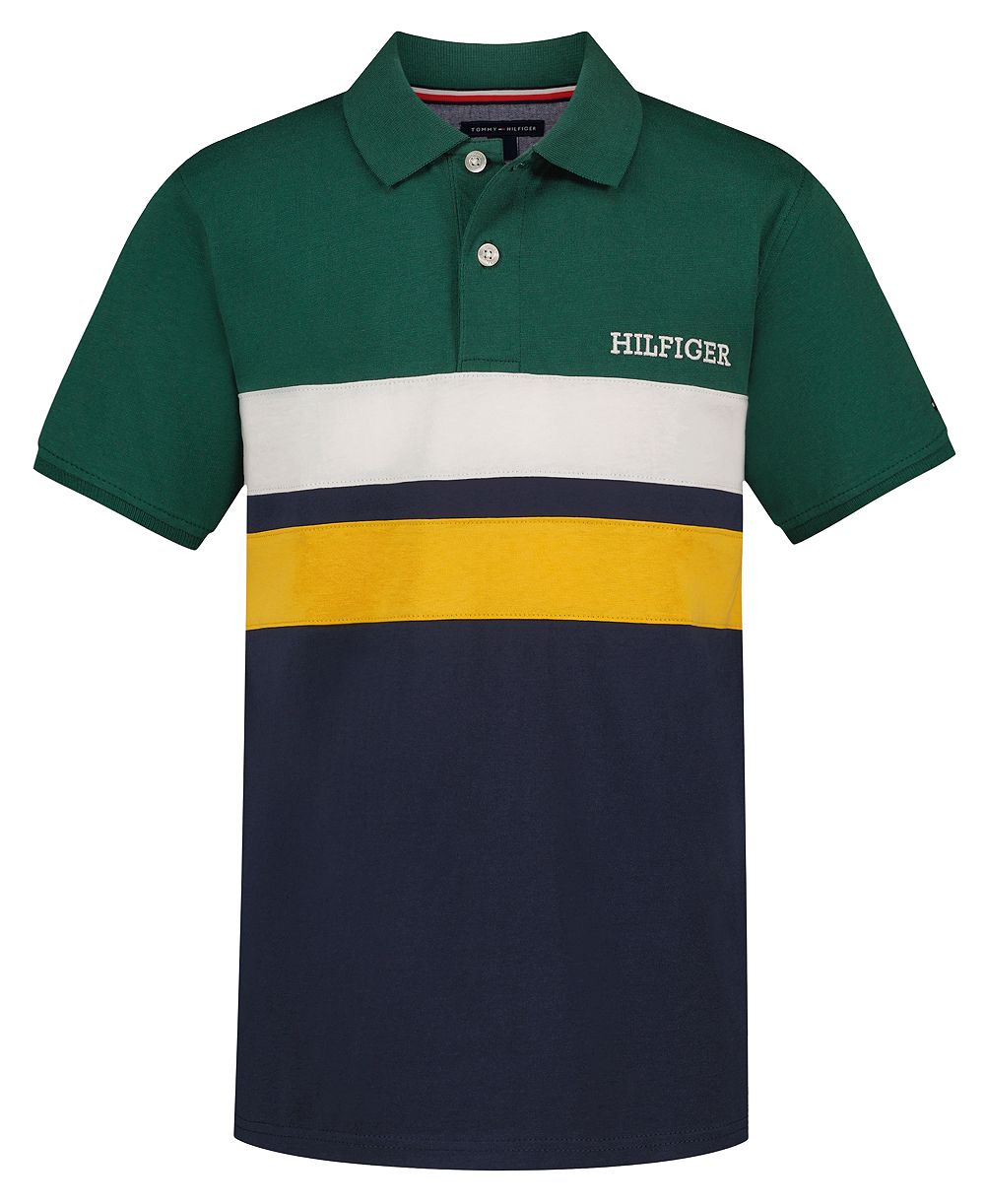 Поло с коротким рукавом Tommy Hilfiger для мальчиков, 2T-7, многопанельное