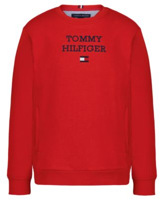 Мужской классический флисовый свитшот с круглым вырезом Tommy Hilfiger для мальчиков 2T-7