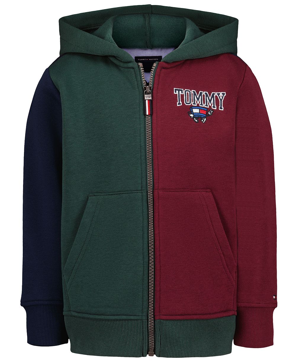 Tommy Hilfiger Boys' 2-7 Multi Mascot Graphic-Print Kangaroo-Pocket Zip Hoodie