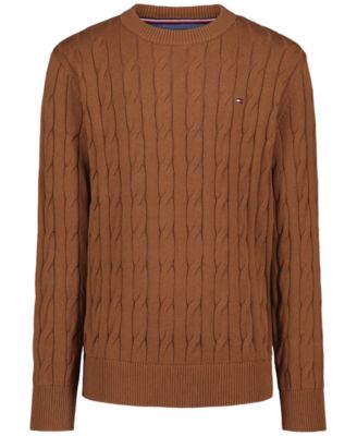 Tommy Hilfiger Boys' 2T-7 Cable Crew Long-Sleeve Sweater