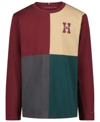 Tommy Hilfiger футболка с длинным рукавом из цветных блоков для мальчиков и девочек 2T-7