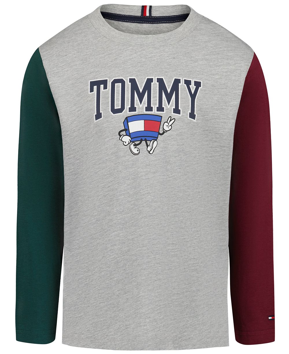 Tommy Hilfiger Boys' 2T-7 Mascot Puff Print Long-Sleeve T-Shirt, Created for Macy's