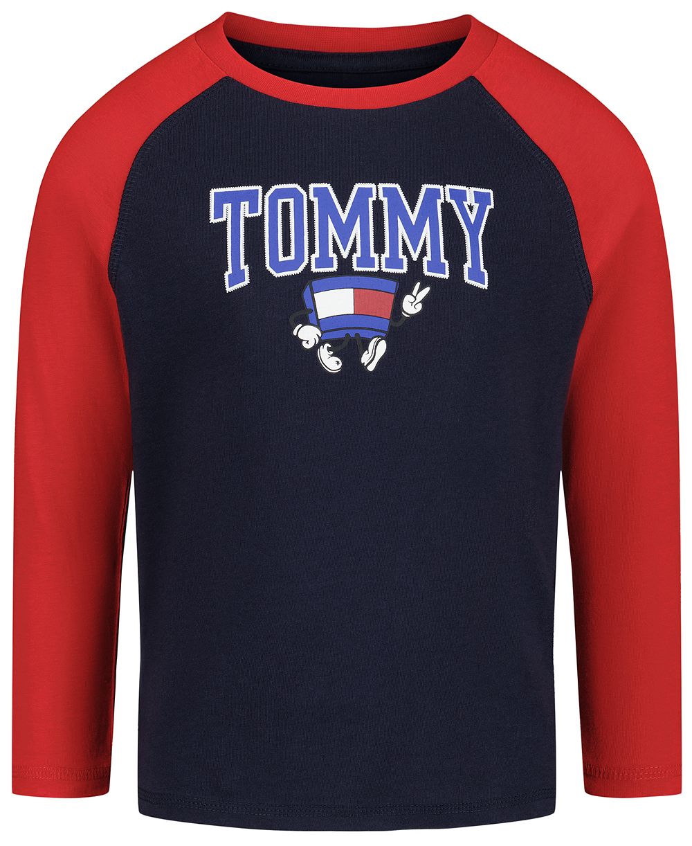 Tommy Hilfiger Boys' 2T-7 Mascot Raglan Graphic Long- Sleeve T-shirt.