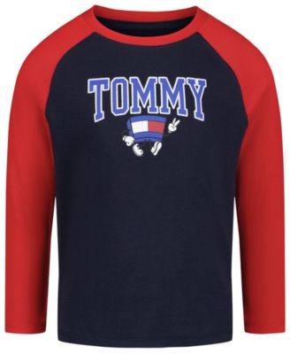Tommy Hilfiger Boys' 2T-7 Mascot Raglan Graphic Long- Sleeve T-shirt.