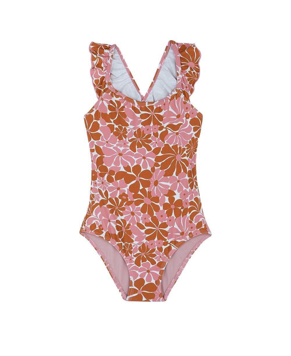 Слитный купальник Gottex Kids Child Girls Summer Memories Square Neck Ruffle One Piece