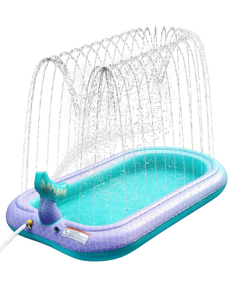 Надувной игровой коврик-спринклер AOFAR Mermaid Splash Pad для детей, бассейн для игр на открытом воздухе