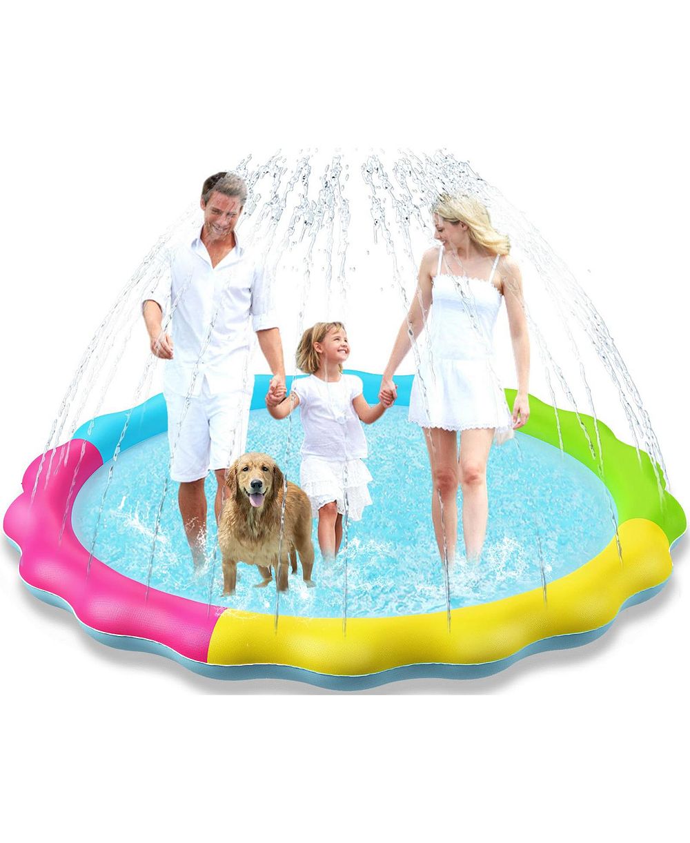 AOFAR 75" надувной игровой коврик-спринклер Splash Pad для улицы, нескользящий