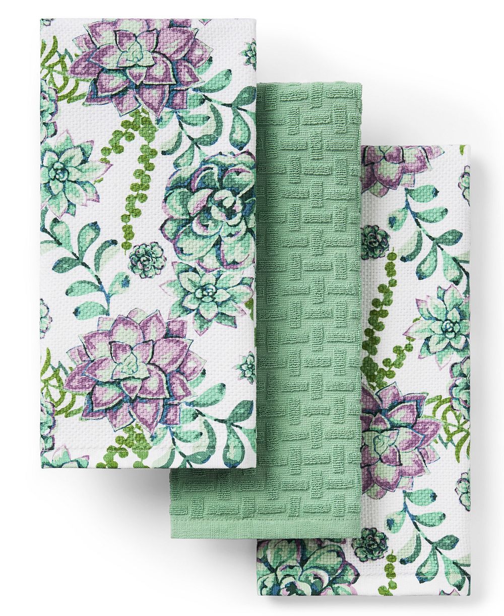 Town & Country Living Clover Windows 3-Pack Kitchen Towels