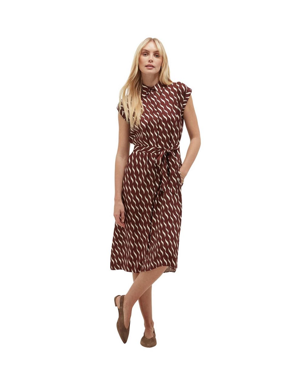 Hobbs London Женское миди-платье Hattie с плиссировкой и поясом