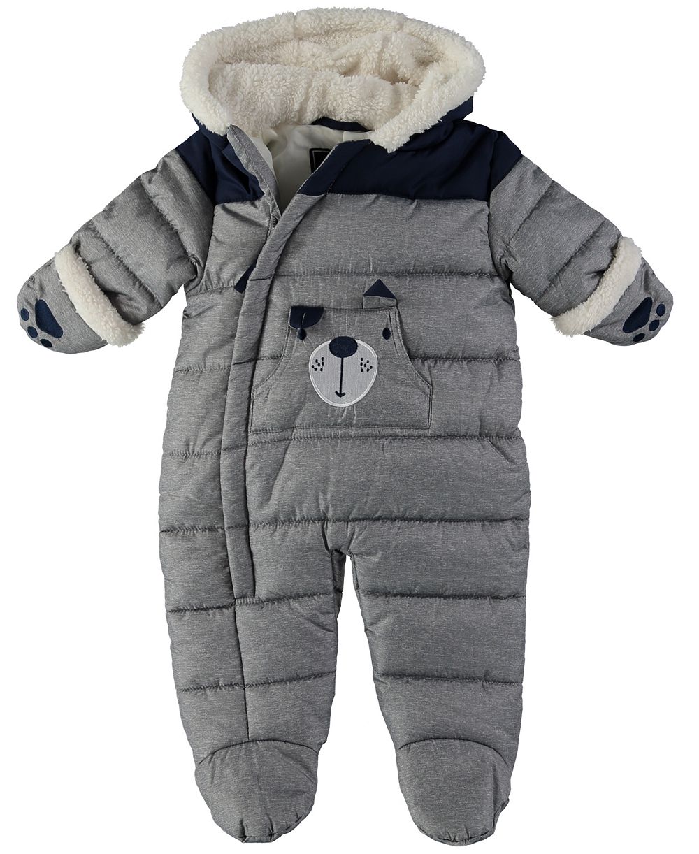 S Rothschild & CO Детский комбинезон для мальчиков с капюшоном и подкладкой из шерпы с животными мотивами