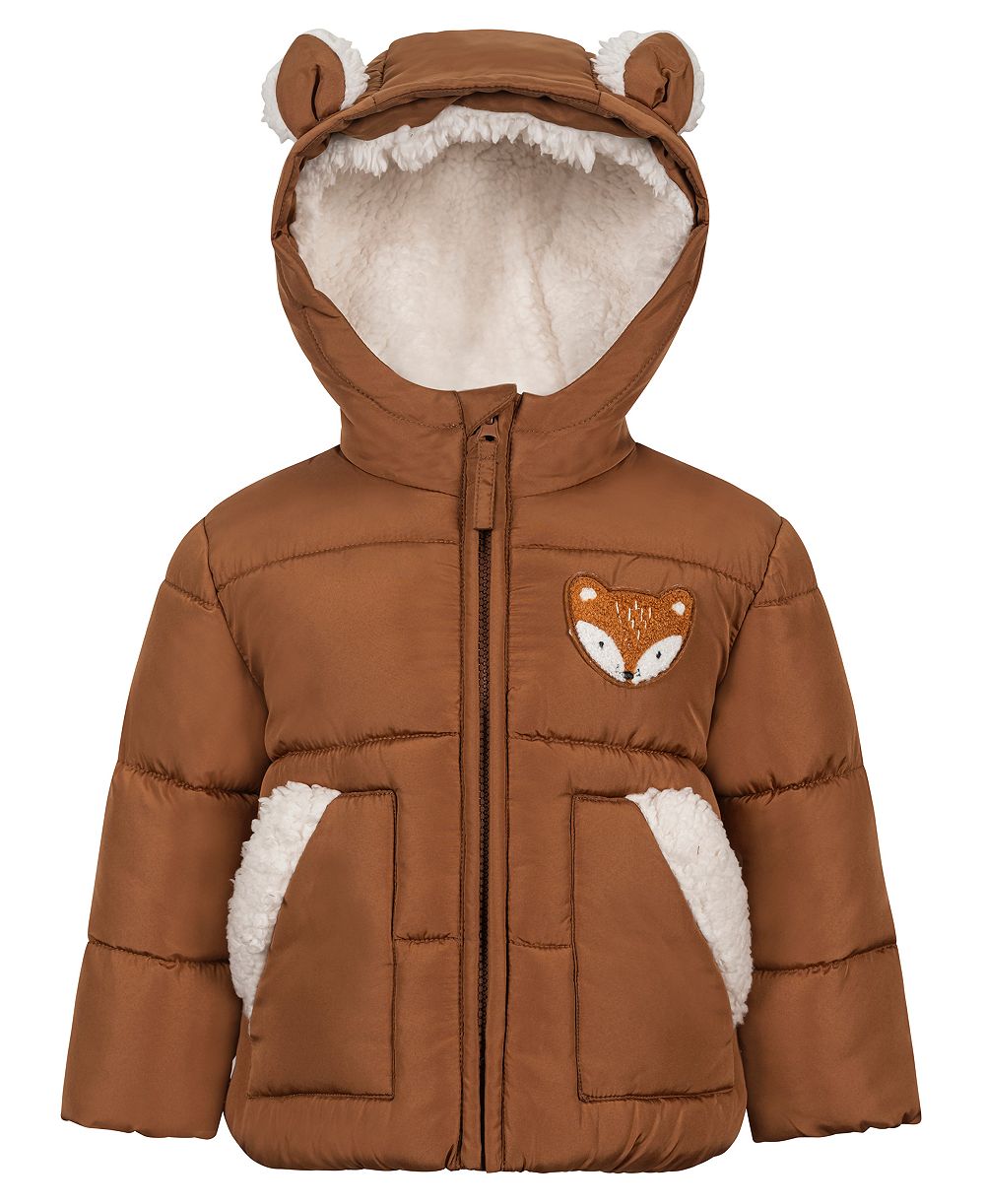 S Rothschild & CO Baby Boys' Hooded Puffer Fox Jacket
