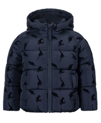 S Rothschild & CO Baby Boys' Dinosaur Flocked Fleece-Lined Puffer Jacket