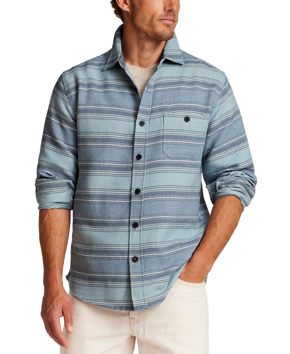 Weatherproof Vintage Men's Stripe Twill Flannel Overshirt Jacket