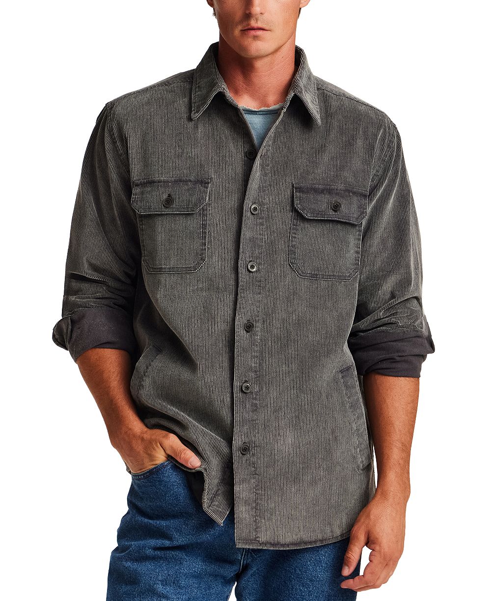 Weatherproof Vintage Men's Distressed Corduroy Overshirt Jacket