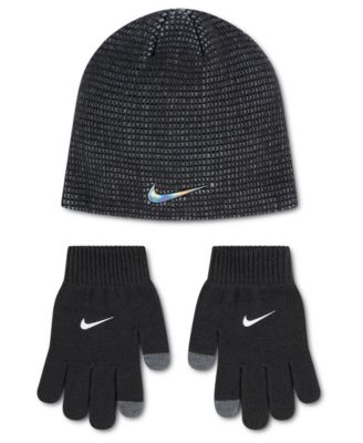 Nike детский комплект из шапки-бини и перчаток с многослойной полоской, размер 8-20, 2 предмета