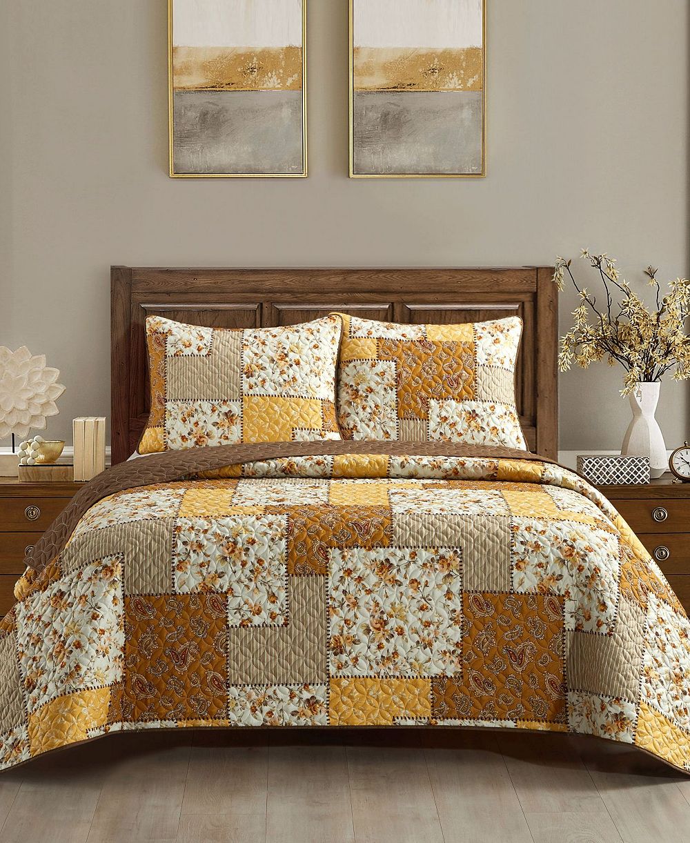 Stratford Park Kerry Floral комплект из 3 стеганых одеял, Queen