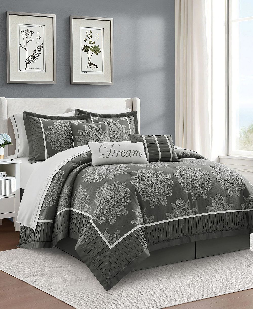 Stratford Park Therese Damask 15-Piece Comforter Set, King