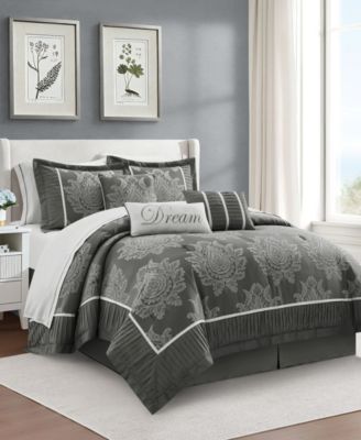 Stratford Park Therese Damask 15-Piece Comforter Set, King