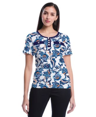 Rafaella Petite Botanical Short-Sleeve Top