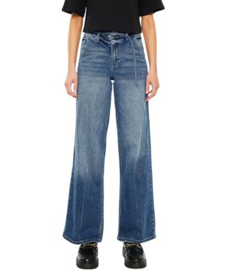 KanCan Women's Leah Ultra High Rise Wide Leg Jeans