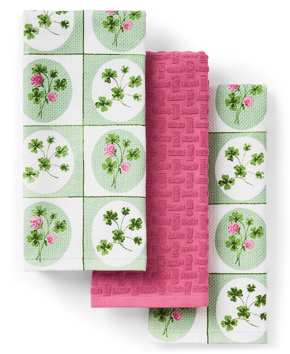 Town & Country Living Clover Windows 3-Pack Kitchen Towels