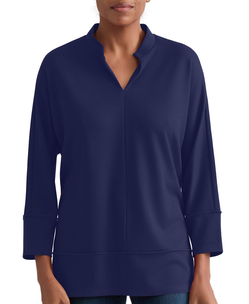 Женская блузка Jones New York с воротником Джонни и рукавом 3/4, Petite