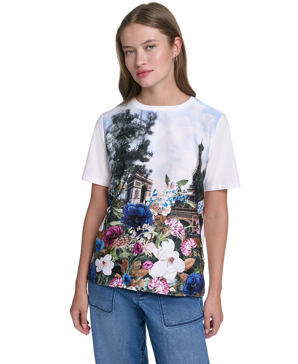 Женский топ KARL LAGERFELD PARIS Tie-Front Graphic