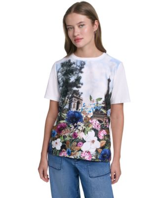 Женский топ KARL LAGERFELD PARIS Tie-Front Graphic