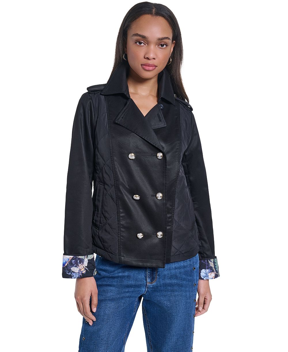 KARL LAGERFELD PARIS Women’s Cropped Button-Front Jacket